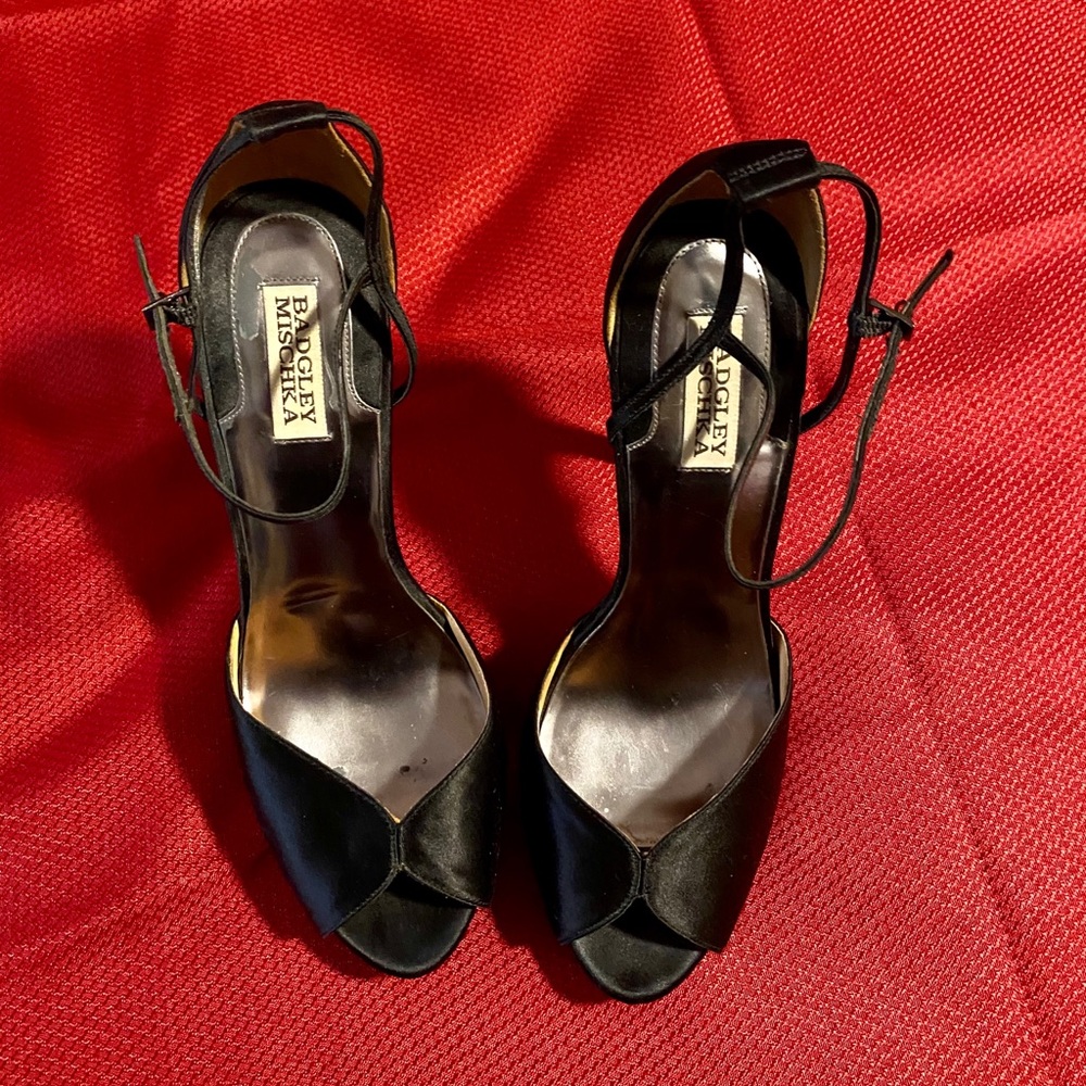 Badgley Mischka Satin Strap Heels